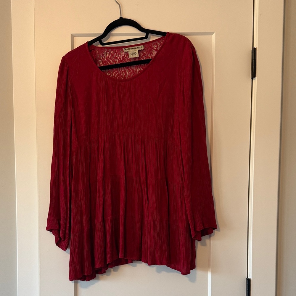 Crimson Long Sleeve Women's Tunic